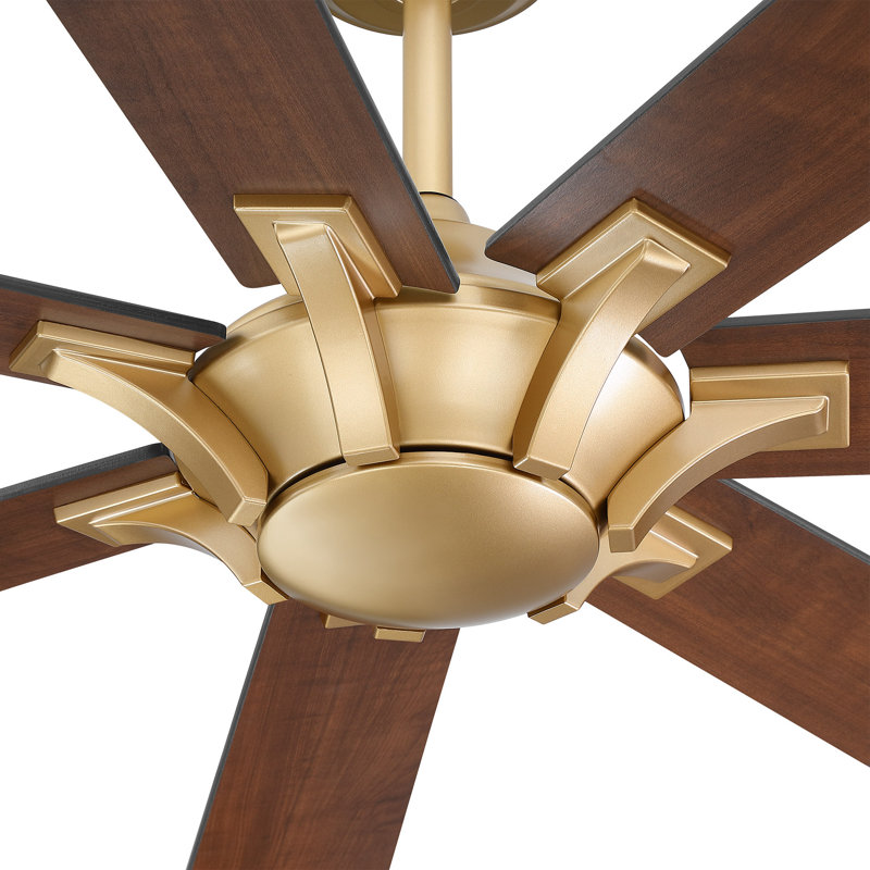 Ventilateur de plafond 72 "à 7 pales 72" sans lumières avec télécommande, Or