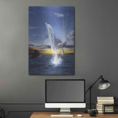«Leaping Dolphin» par Chris Dobrowolski sur métal