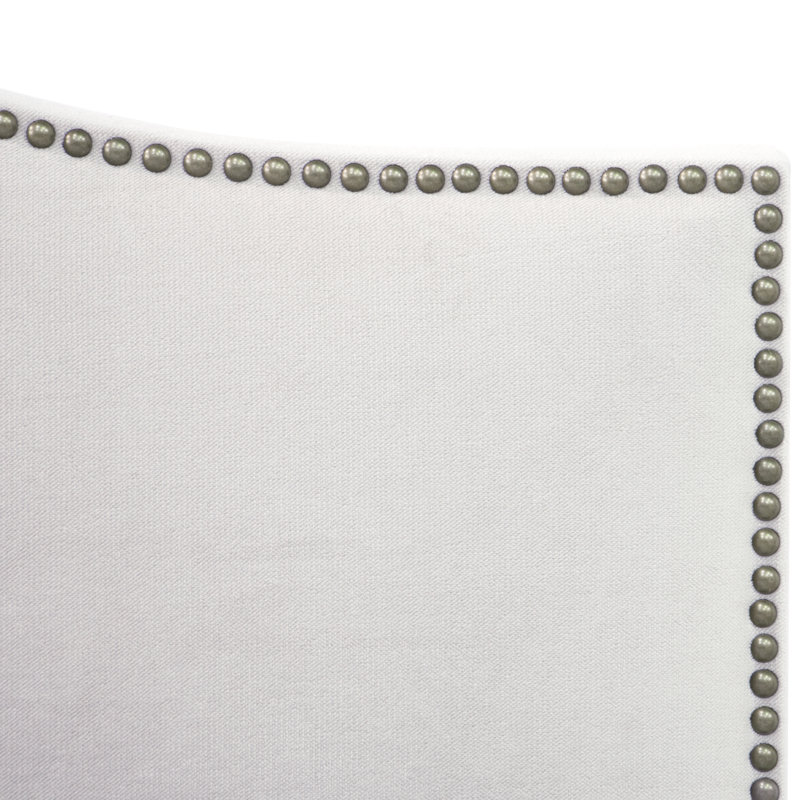  Upholstered Panel Headboard, Queen, Classic White Velvet