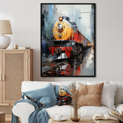 Jaune - train rouge - impression