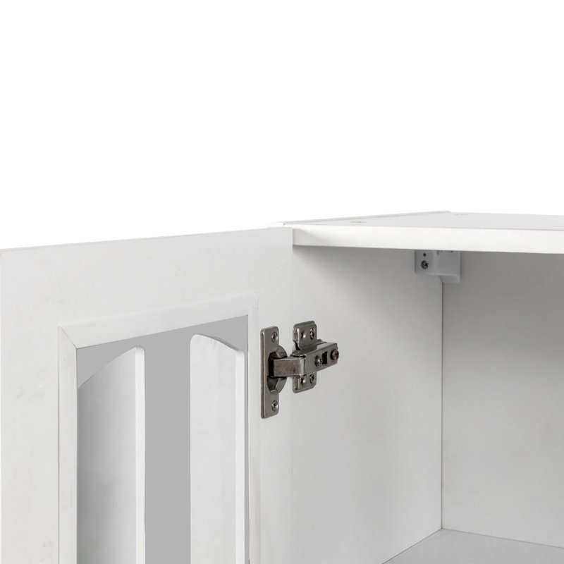 Armoire de salle de bain murale à porte vitrée avec tablettes réglables pour la cuisine, la salle de bain et le salon