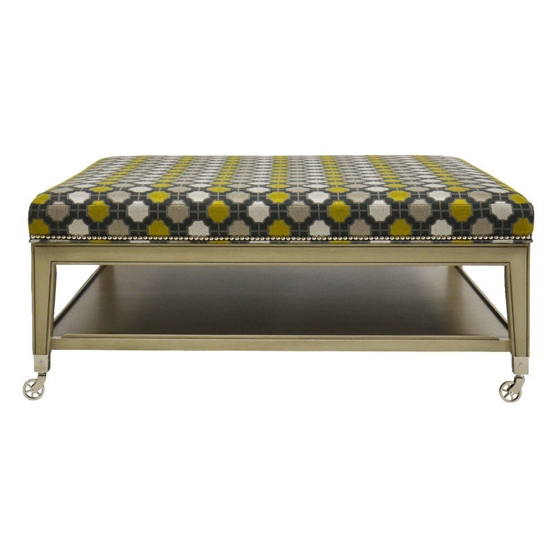 Michael Weiss Tucker 44.5" Wide Square Cocktail Ottoman with Storage, Worthy Snow, Wrenn