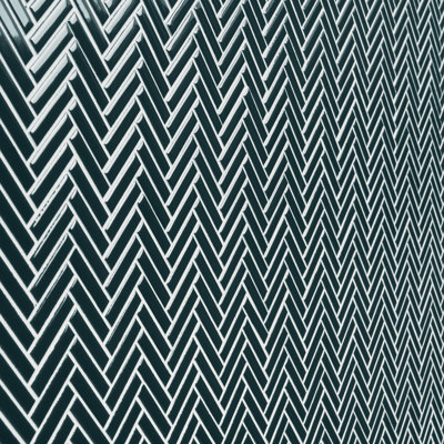 Monogram Herringbone 11.14 in. x 11.14 in. Glossy Porcelain Mosaic Floor And Wall Tile (0.86 Sq. Ft. / Each)