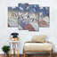 Drapeau américain - reproduction sur toile tendue 4 pièces-1378175193