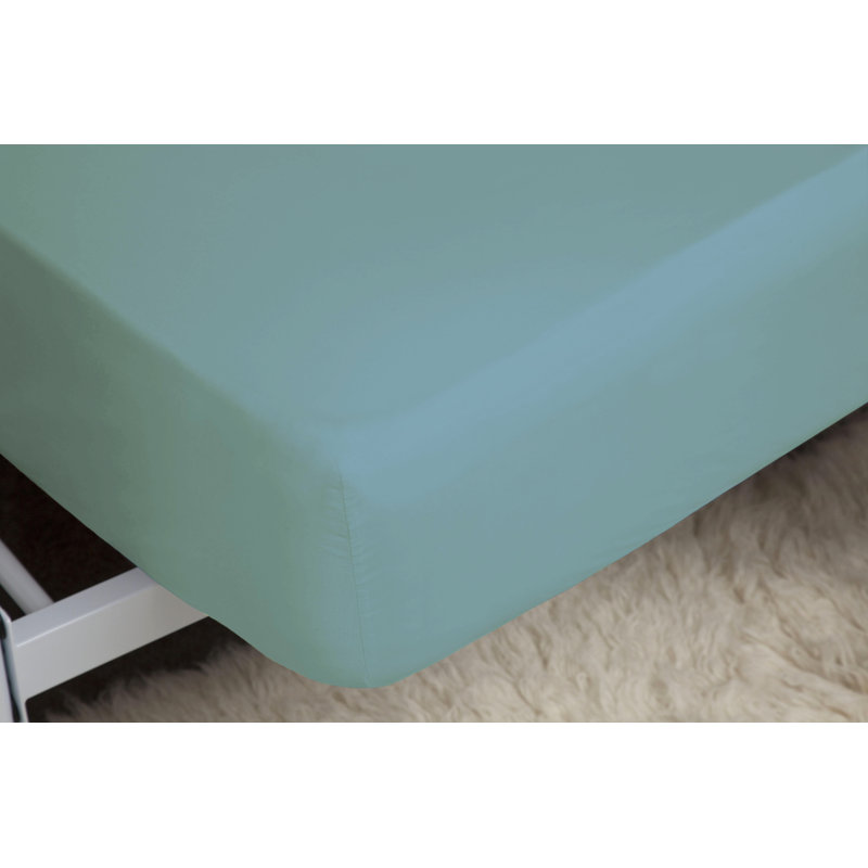 200 TC 50/50 Percale Polycotton Percale Fitted Sheet, Single (3'), Teal