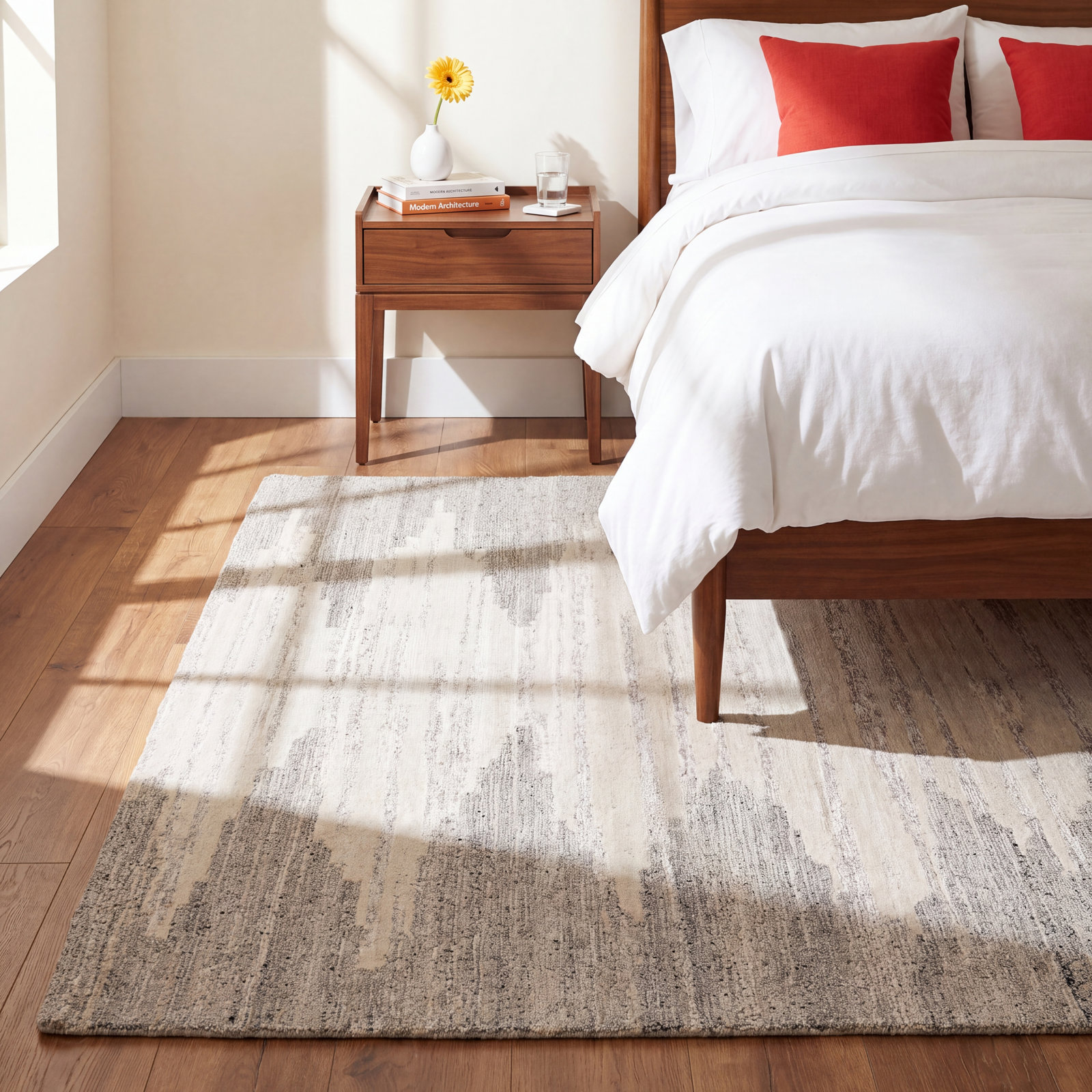 Hand-Woven Abstract Wool Rug, Rectangle 9'6" x 13'6"