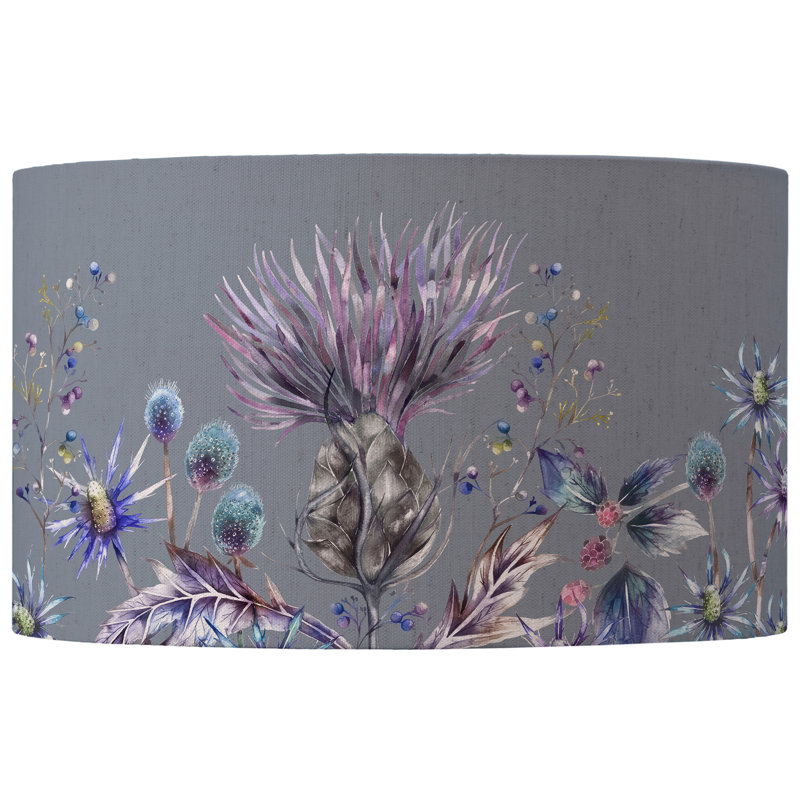 Elysium Cotton Lamp Shade in Blue, 29cm H x 50cm W x 50cm D, Grey