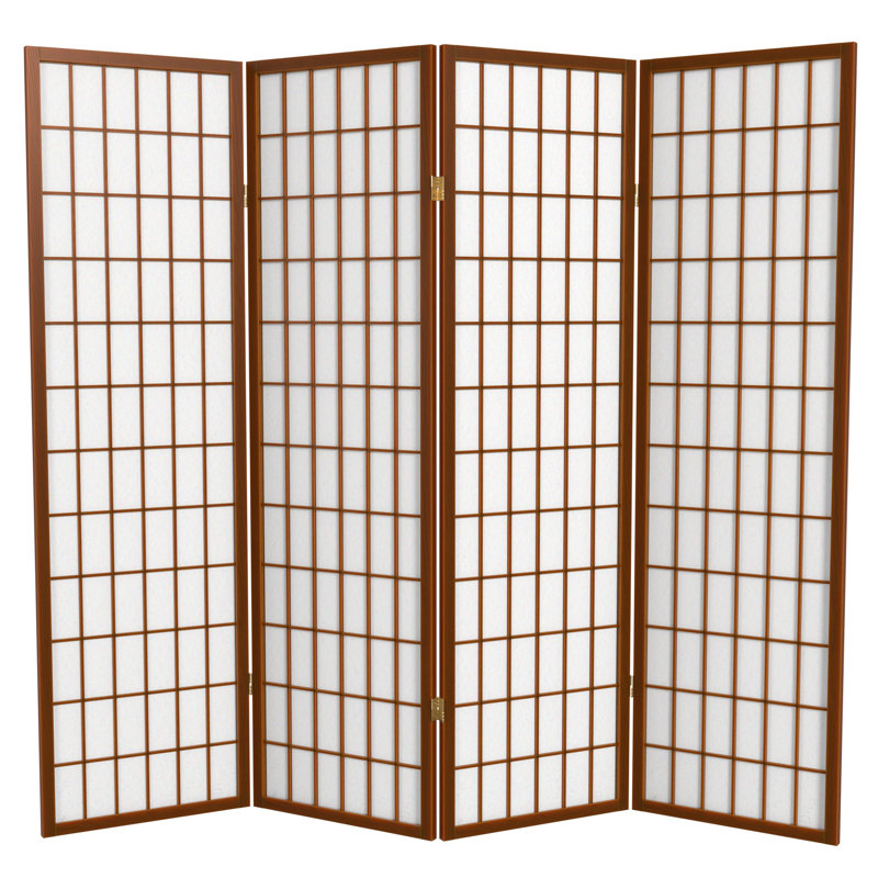 Paravent haut pliable 58,75 "Alex, Noyer, 4 panneaux
