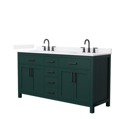 Beckett 66" Freestanding Double Bathroom Vanity with Quartz Top