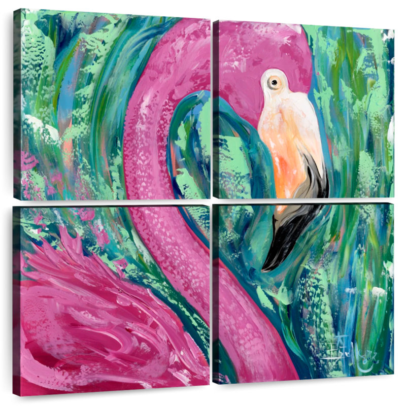 Brampt Sweet Flamingo Portrait, 74" H x 74" W