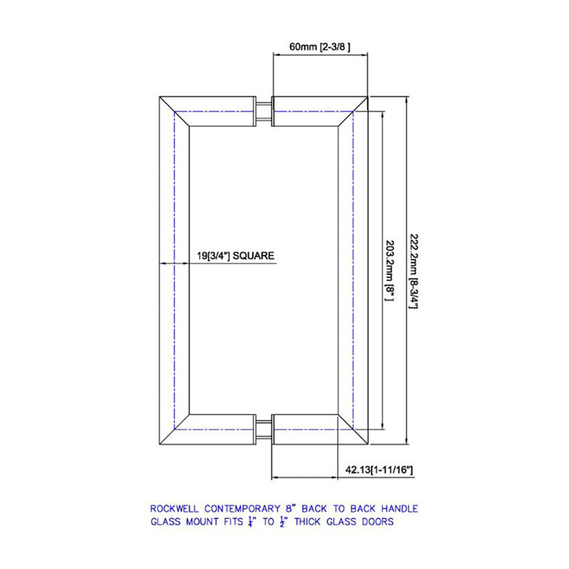 Shower Pull Plate, Polished Chrome