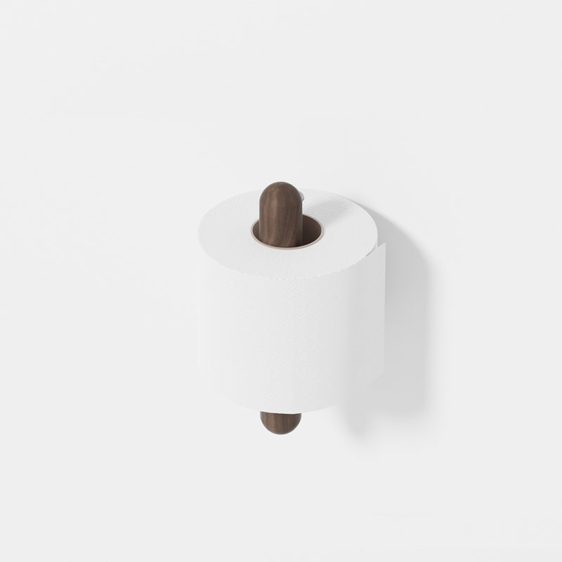 Estell Wall Mounted Toilet Paper Holder, Walnut