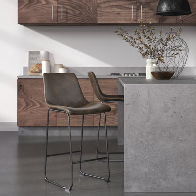 Erika Upholstered Counter Stool with Metal Frame