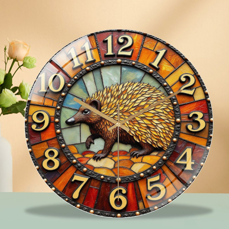 Horloge murale décorative hérisson 12 po