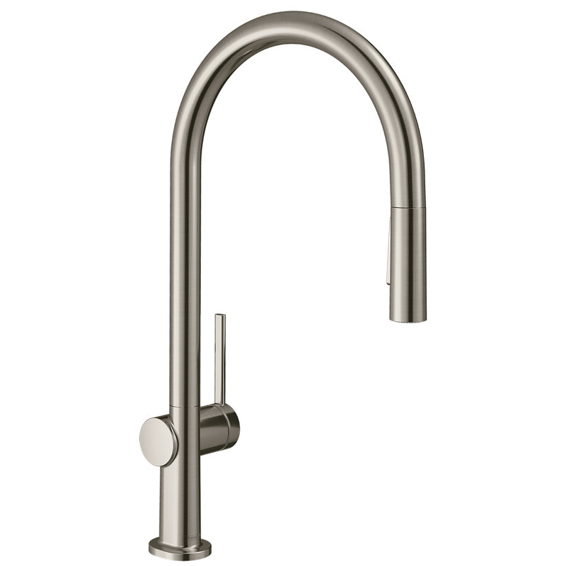 Robinet de cuisine Hansgrohe Talis N HighArc, rétractable à 2 jets de style O, 1,5 gal / min, Acier optique