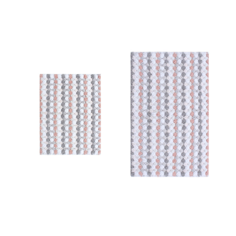 Tapis à poils longs 100% coton Macek, tapis à séchage rapide absorbant l'eau - ensemble de 2 pièces, Orange
