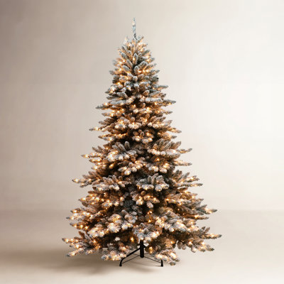 9' Frosted Pre-Lit Spruce Christmas Tree