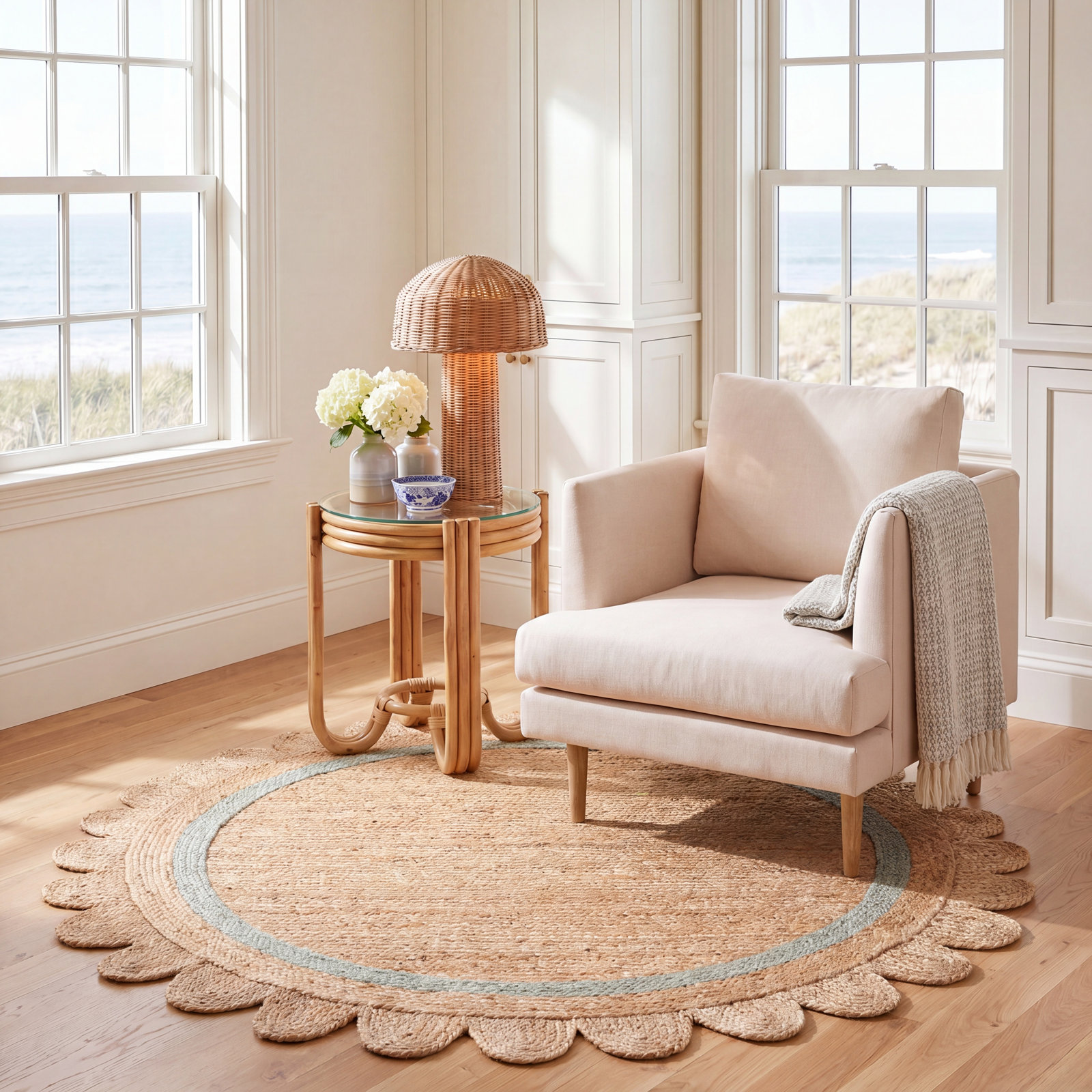 Inkai Jute/Sisal Area Rug, Round 6'