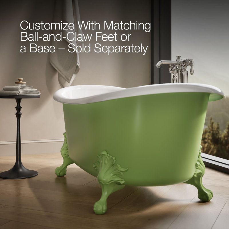 Artifacts 66-1/8 In. X 32-1/2 In. Freestanding Bath, Green/White