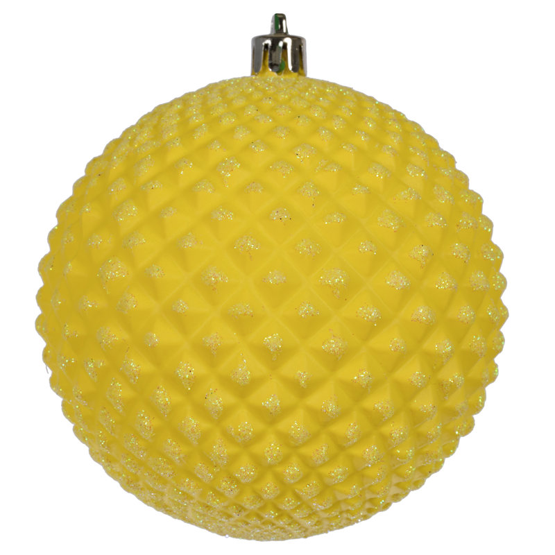 Ornement boule Durian Glitter, Jaune