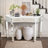 47" Half-Moon Mirrored Console Table With Fluted Glass & Crystal Knob Drawer - Silver Entryway Vanity Desk For Bedroom/Dressing Room(Grey+Sliver)-907708747