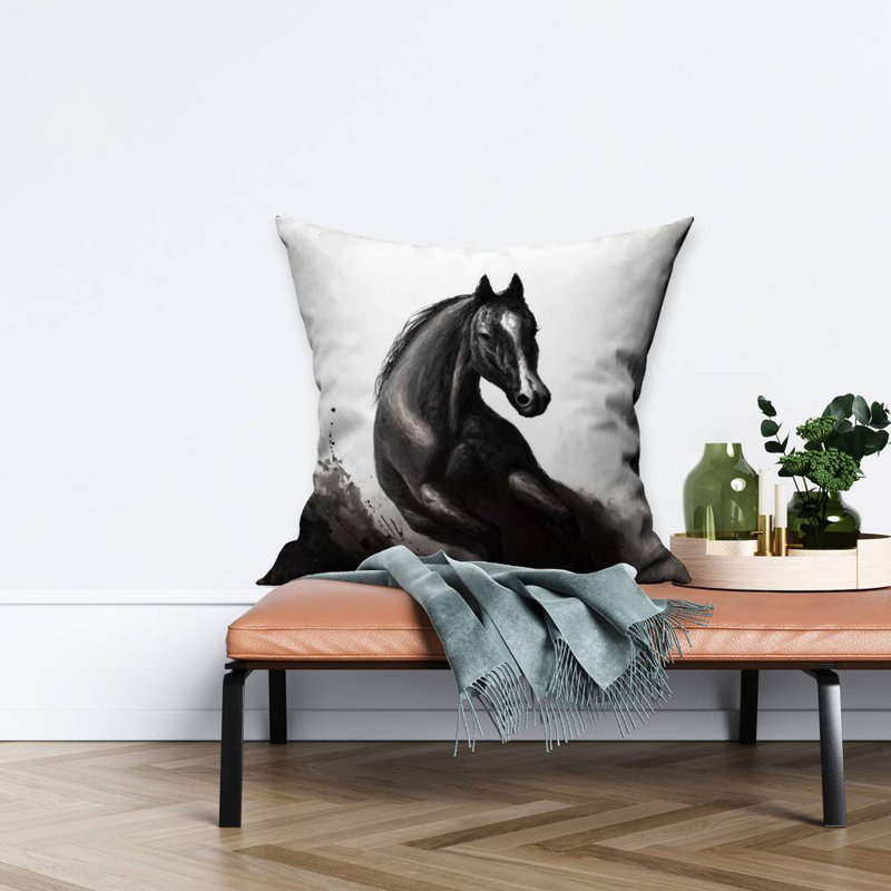 horse in motion - 20"x20" Throw pillow cover - Poly twill - Print on demand, Pillow Cover Only - No Insert, 20" H x 20" W
