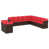 Coussin rouge / cadre brun est en rupture de stock