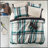 7 PCS Twin XL Plaid Comforter Set with Bed Sheets Teal/Black-134084160