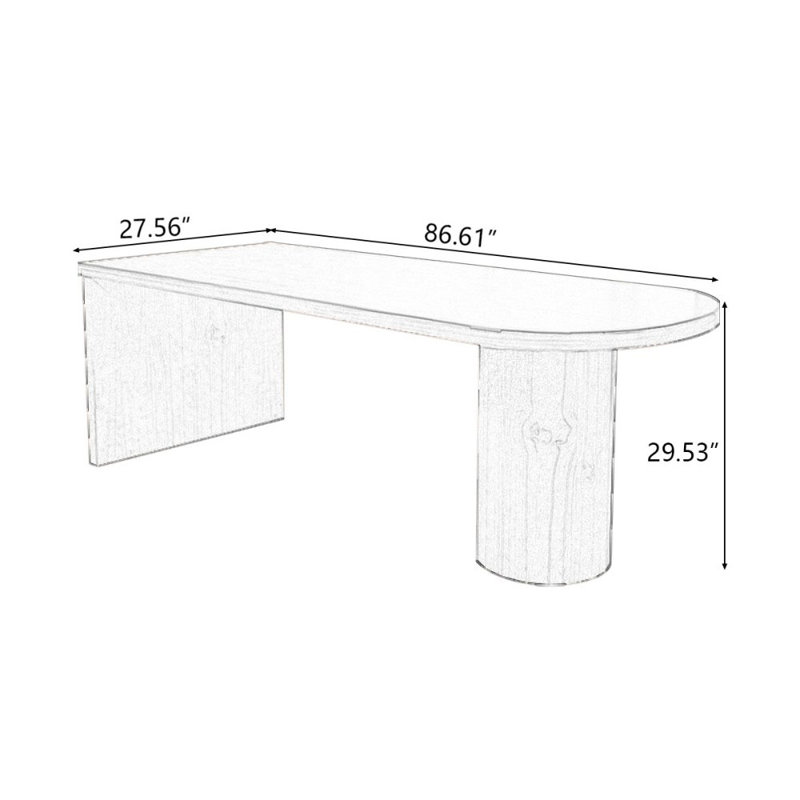 Walnut Rectangular Solid Wood desks, 29.53" H x 86.61" W x 27.56" D