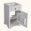 Meuble-lavabo de salle de bain avec lavabo en céramique et support de rangement fixé à la porte-554197959
