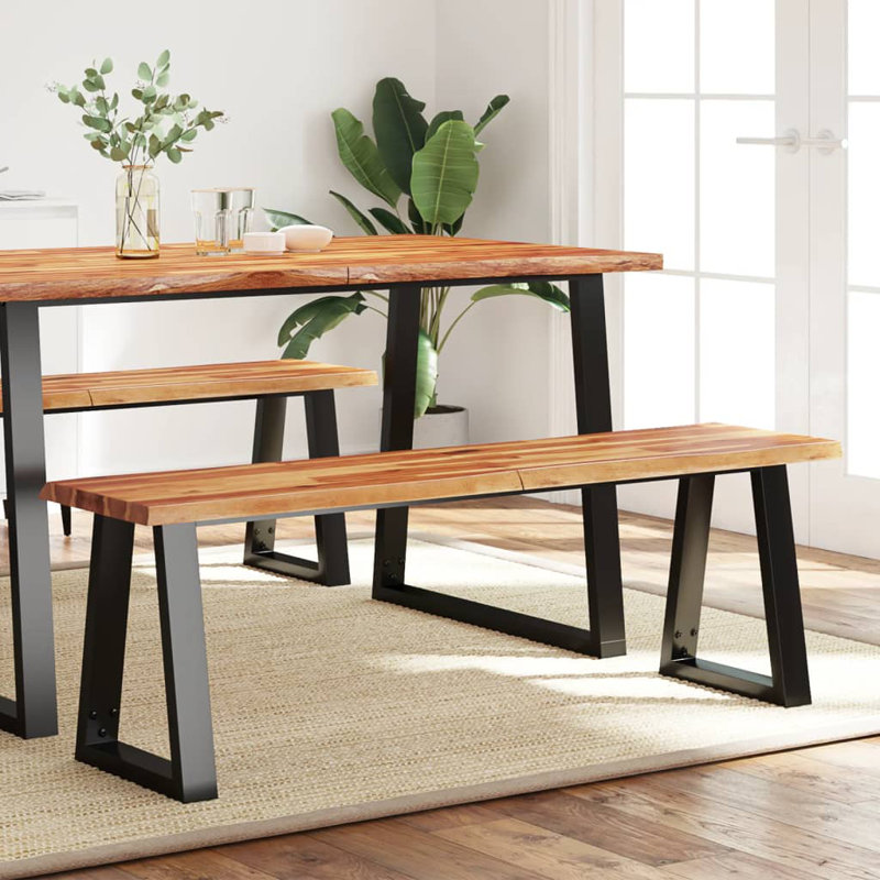 Banc en bois massif 63 po Latitude Edge® Live Edge, H 17,7 po x l 55,1 po x P 13,8 po