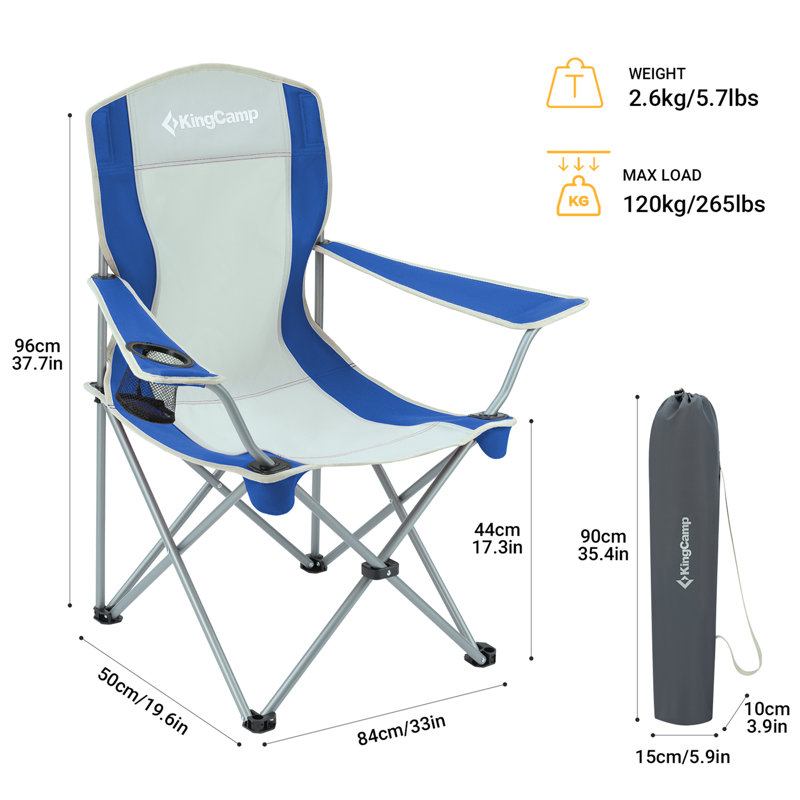 Folding Camping Chair, Blue/Gray