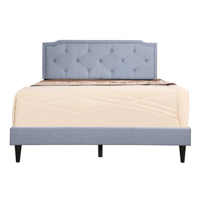 Blue Fabric Full Bed - Foam Filling 80.75 In. Width Upholstery Glory Furniture G1123 Upholstered Size Filled 47.66 High