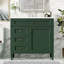Meuble-lavabo de 36 po avec lavabo supérieur, meuble-lavabo moderne avec 2 tiroirs et tiroir escamotable, meuble-lavabo simple-118592811