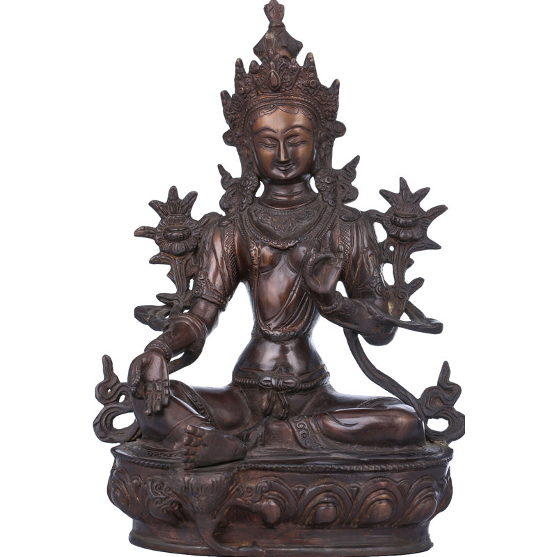 Statue de divinité bouddhiste tibétaine, Brun