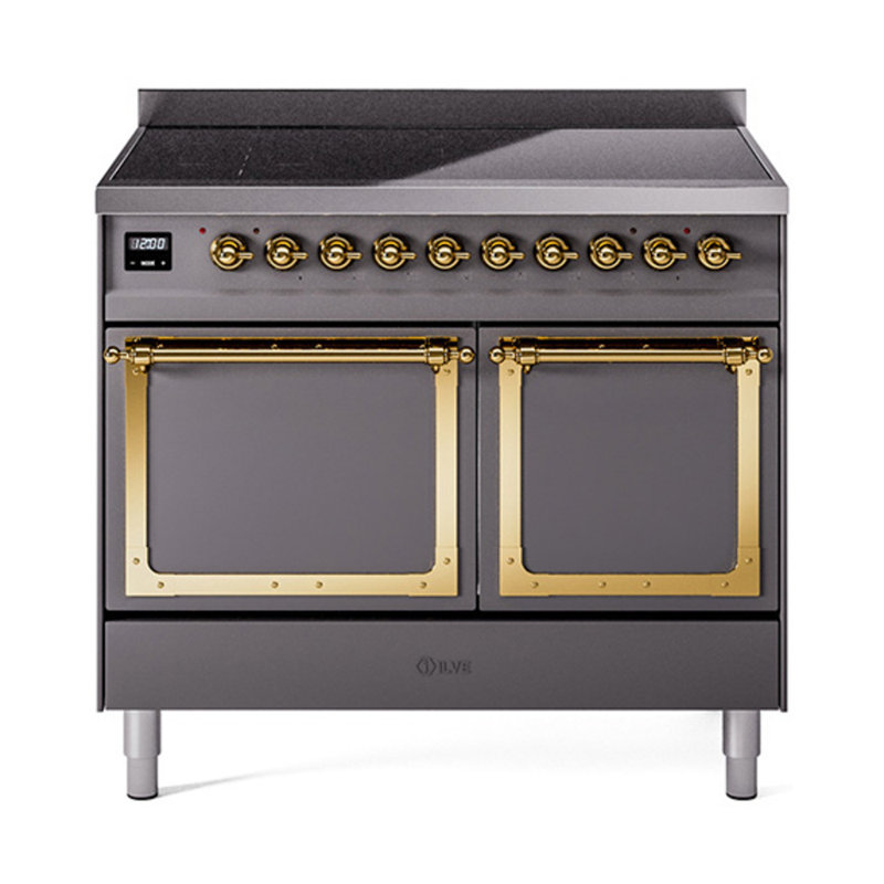 ILVE Nostalgie II Noblesse 40 in Induction Range, Graphite Matte/Brass