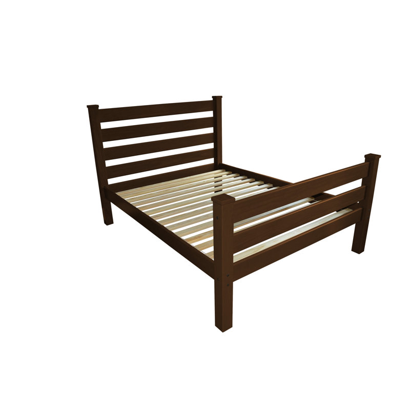 Brown Solid Wood Queen Bed Frame