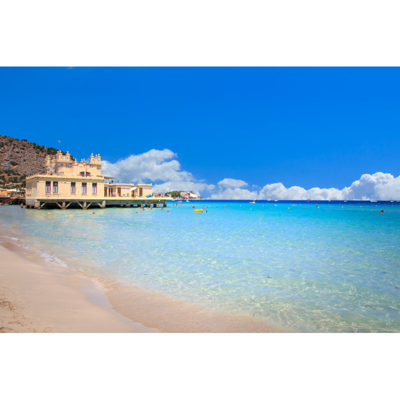 Mondello Beach - Wrapped Canvas Print, 61cm H x 91cm W x 3.8cm D