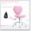Chaise de bureau en forme de cœur Heart Love avec dossier réglable avec hauteur réglable et roulettes pivotantes à 360 °, rose