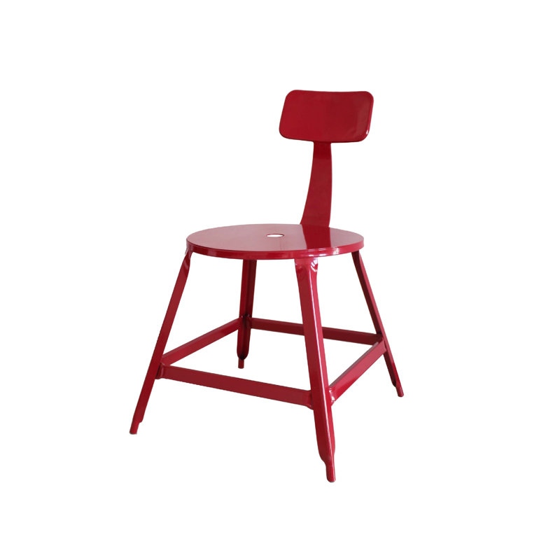 Todd 44cm H Metal Slat Back Side Chair, Red