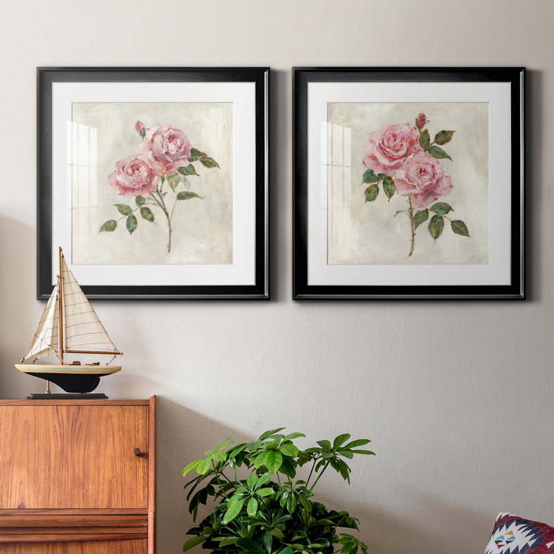 Botanical Beauties I - ensemble de 2 reproductions de cadres photo, H 34,5 po x l 69 po x P 1,5 po, Or