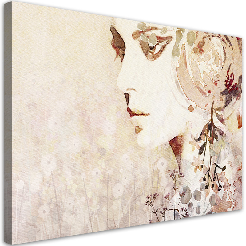 Woman Face Abstract - Wrapped Canvas Print, 70cm H x 100cm W