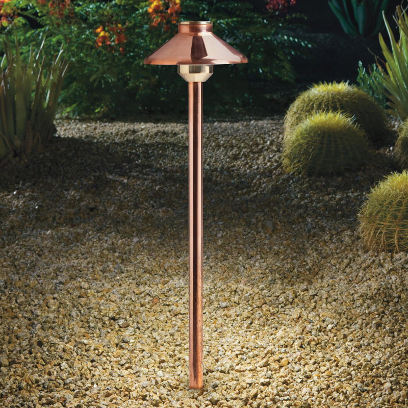 Éclairage de sentier à DEL 1 lumière Chil, Cuivre, H 15 po x l 6,25 po x P 6,25 po, 3000 K