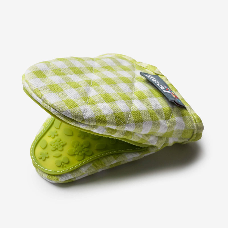 Zeal Gingham Cotton Potholder, Lime Green