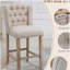 Ensemble de 2 tabourets à haut dossier en bois HOMcom, beige