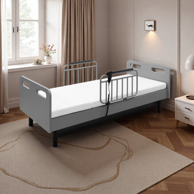 King Size Wood LED Canopy Bed ,Canopy Platform Bed With Support Slats, No Box Spring Needed, White
