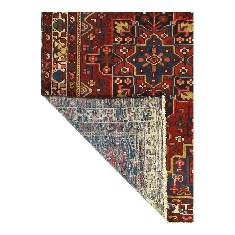 Isabelline Red Silkroad Antique Bakhtiari Rugs - 4'7'' X 6'6''