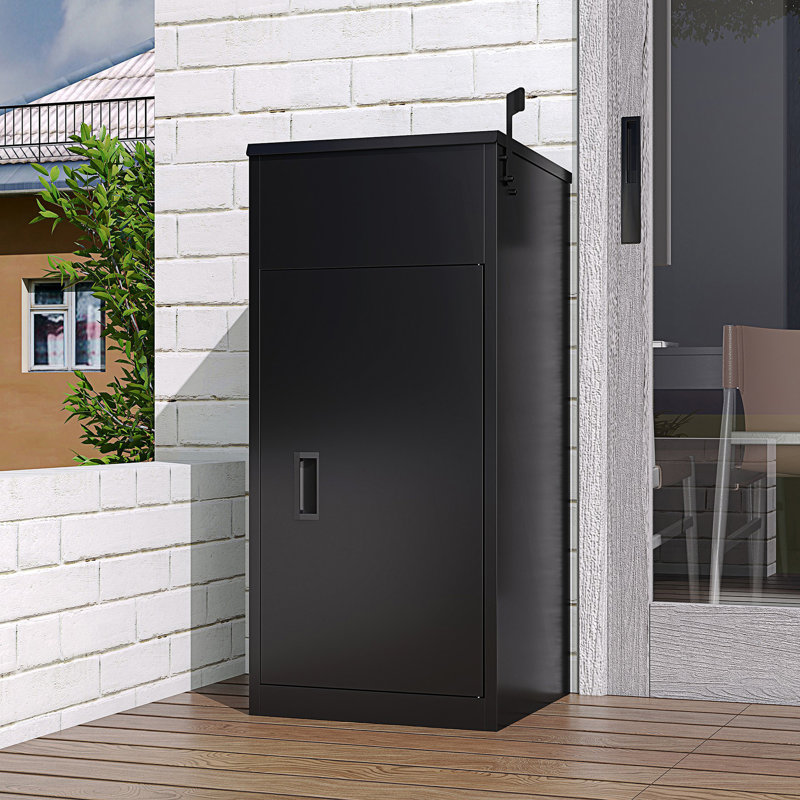 Armoire décorative, boîte de livraison de colis pour l'extérieur avec serrure, boîte de dépôt en acier robuste avec conception anti-vol