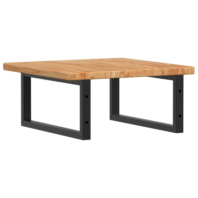 Albertdine 50cm Solid Wood Bathroom Vanity Top, Oak/Black