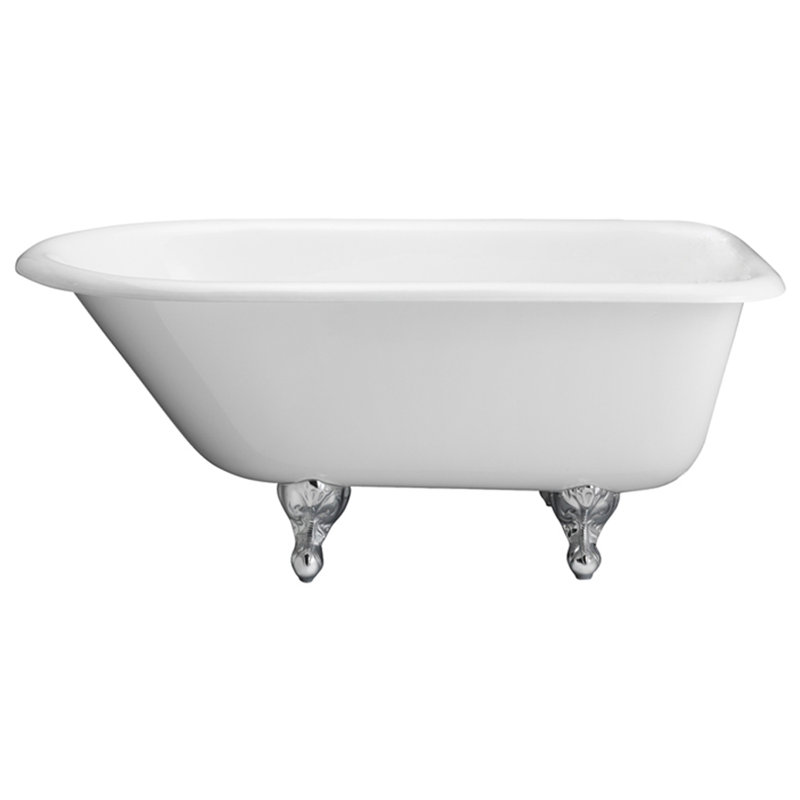 57'' x 30.5'' Freestanding Soaking Cast Iron Bathtub, White